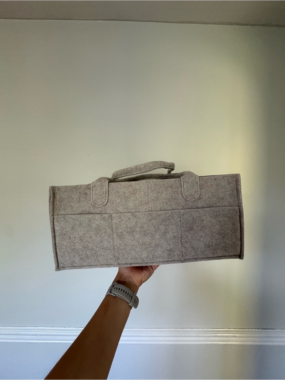NWT Parker Baby Co. Felt Diaper Caddy Organizer - Large, Oatmeal